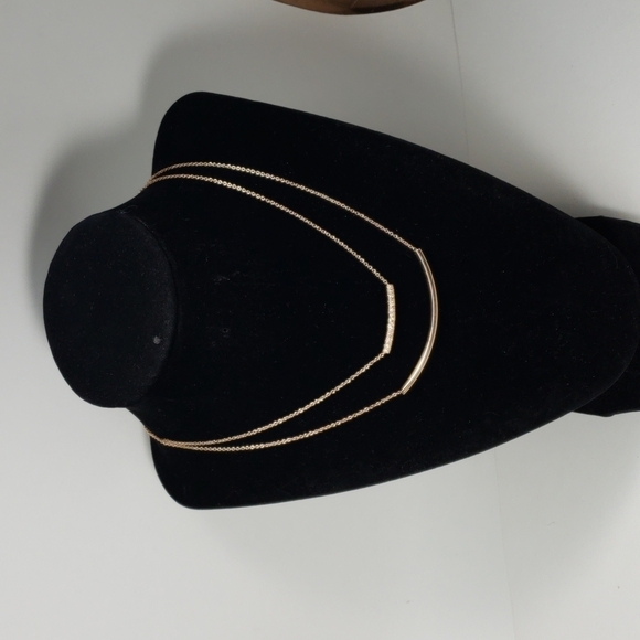 THE LIMITED Layered Rose Gold tone Double Bar Design Necklace - Women's Jewelry - Picture 7 of 9